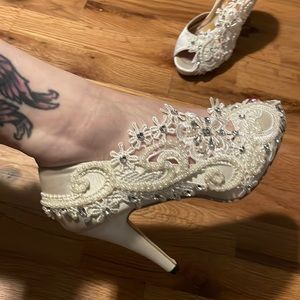 One of a kind wedding shoes size 8.